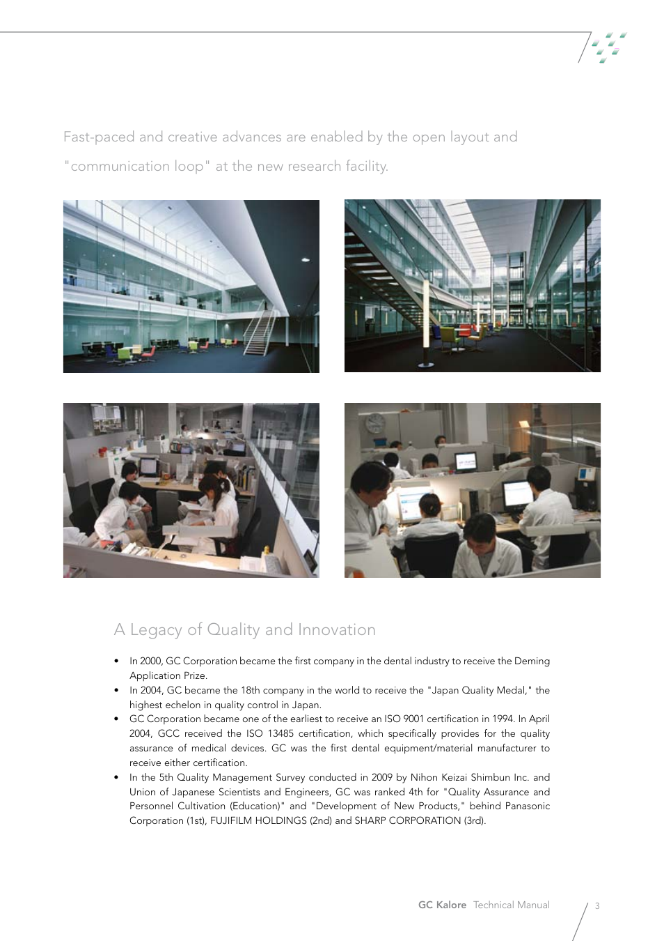 A legacy of quality and innovation | GC EUROPE Kalore User Manual | Page 3 / 44