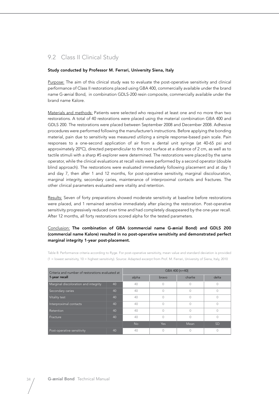 2 class ii clinical study | GC EUROPE G-aenial Bond User Manual | Page 34 / 48