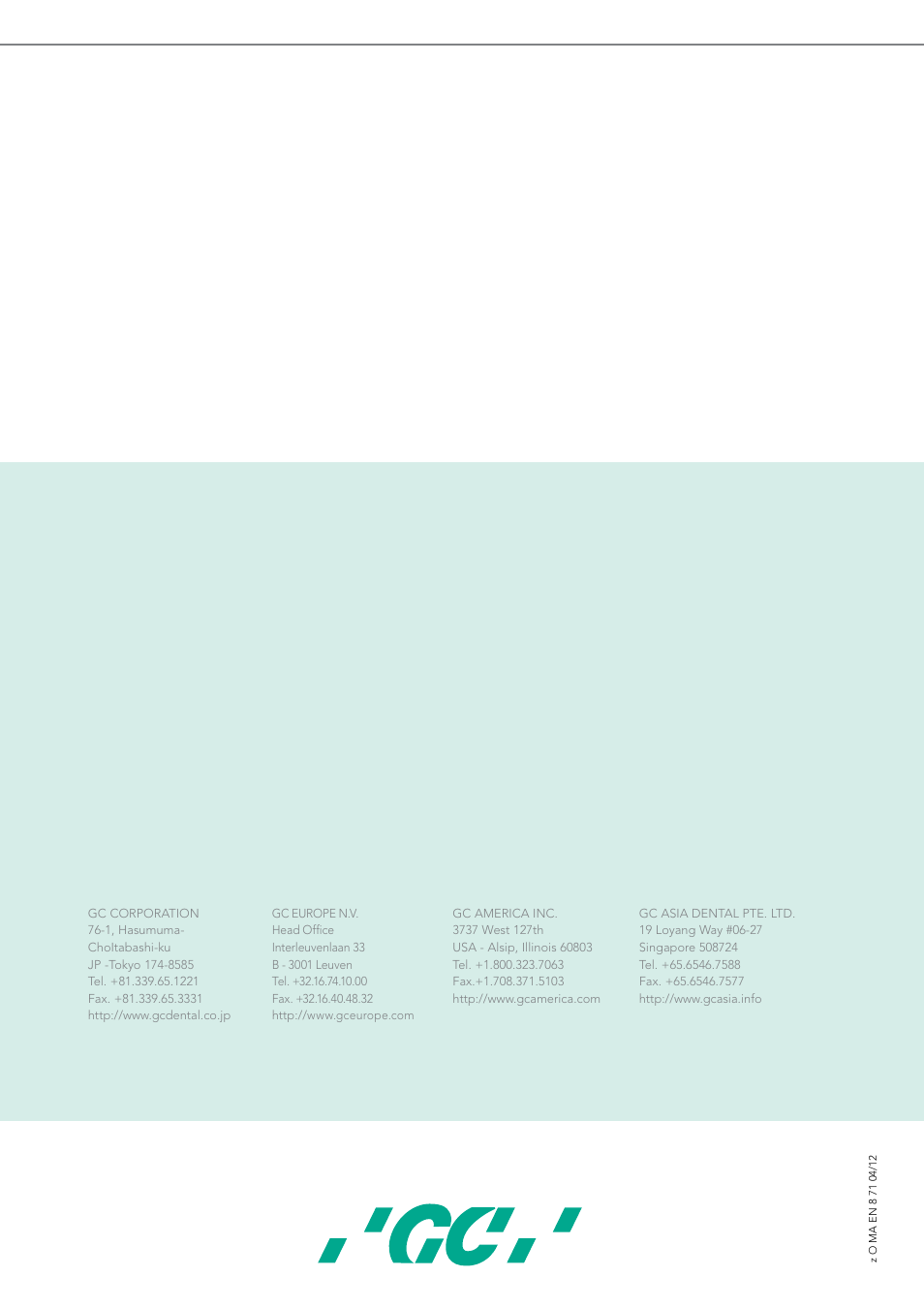 GC EUROPE G-aenial Bond User Manual | Page 48 / 48
