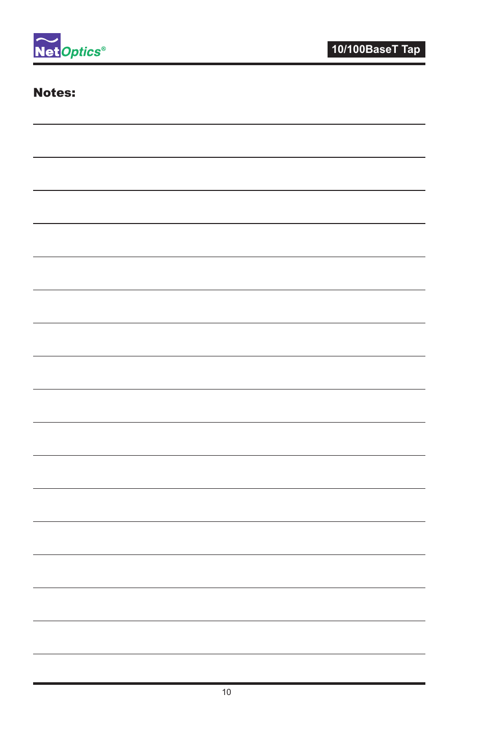 Net Optics 10_100BaseT Tap User Manual | Page 14 / 16