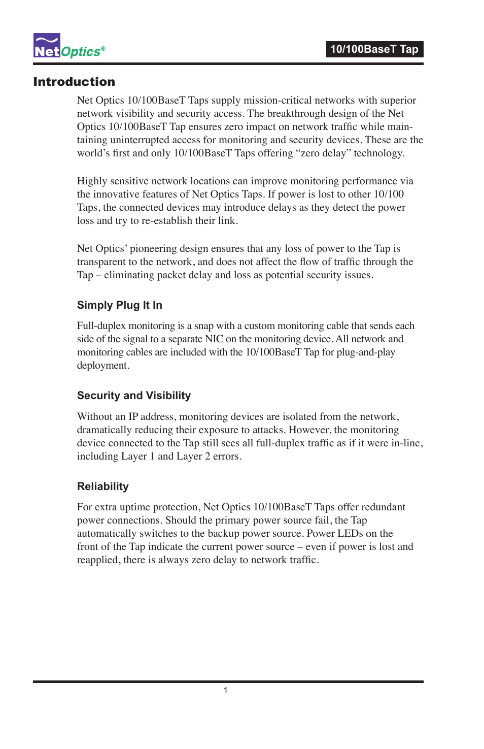 Net Optics 10_100BaseT Tap User Manual | Page 5 / 16