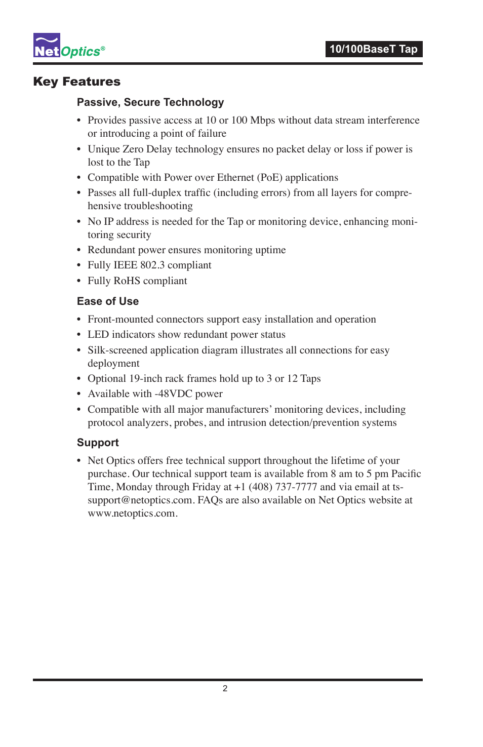 Net Optics 10_100BaseT Tap User Manual | Page 6 / 16