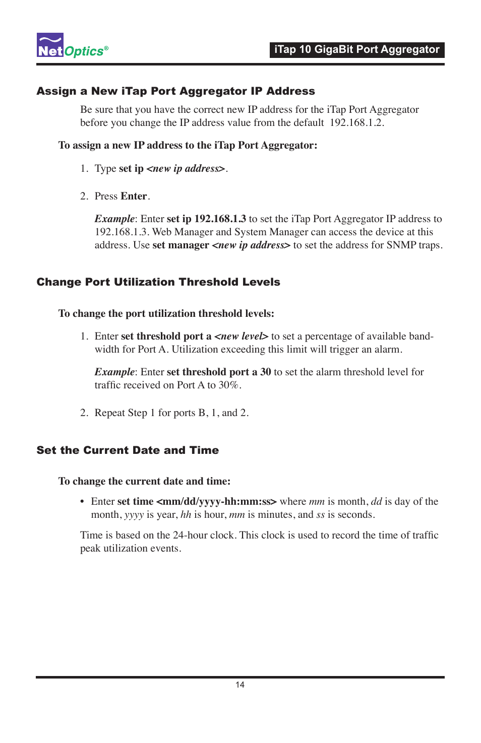 Net Optics iTap 10 GigaBit Port Aggregator User Manual | Page 18 / 64