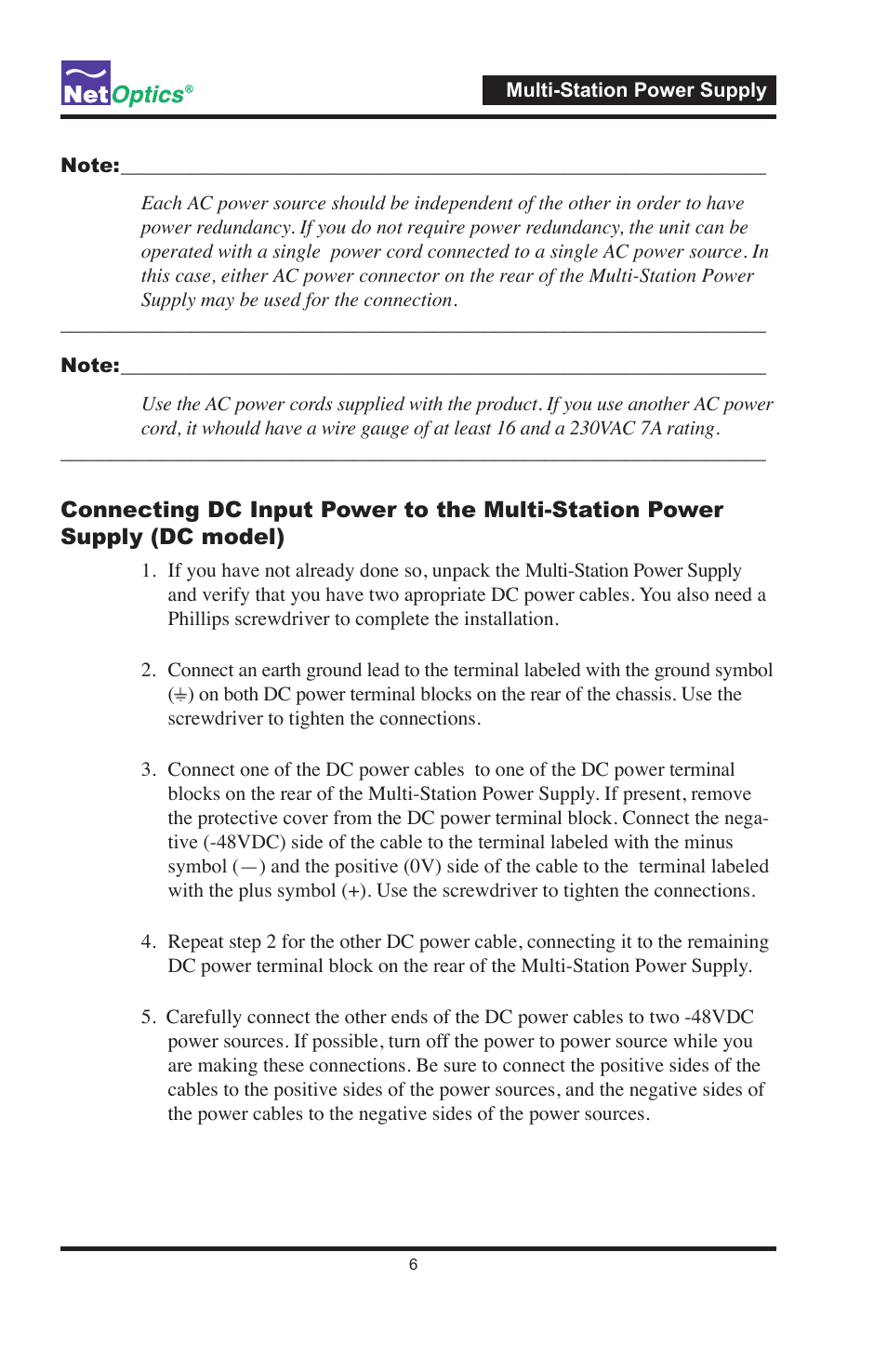 Net Optics Multi-Station Power Supply User Manual | Page 10 / 16