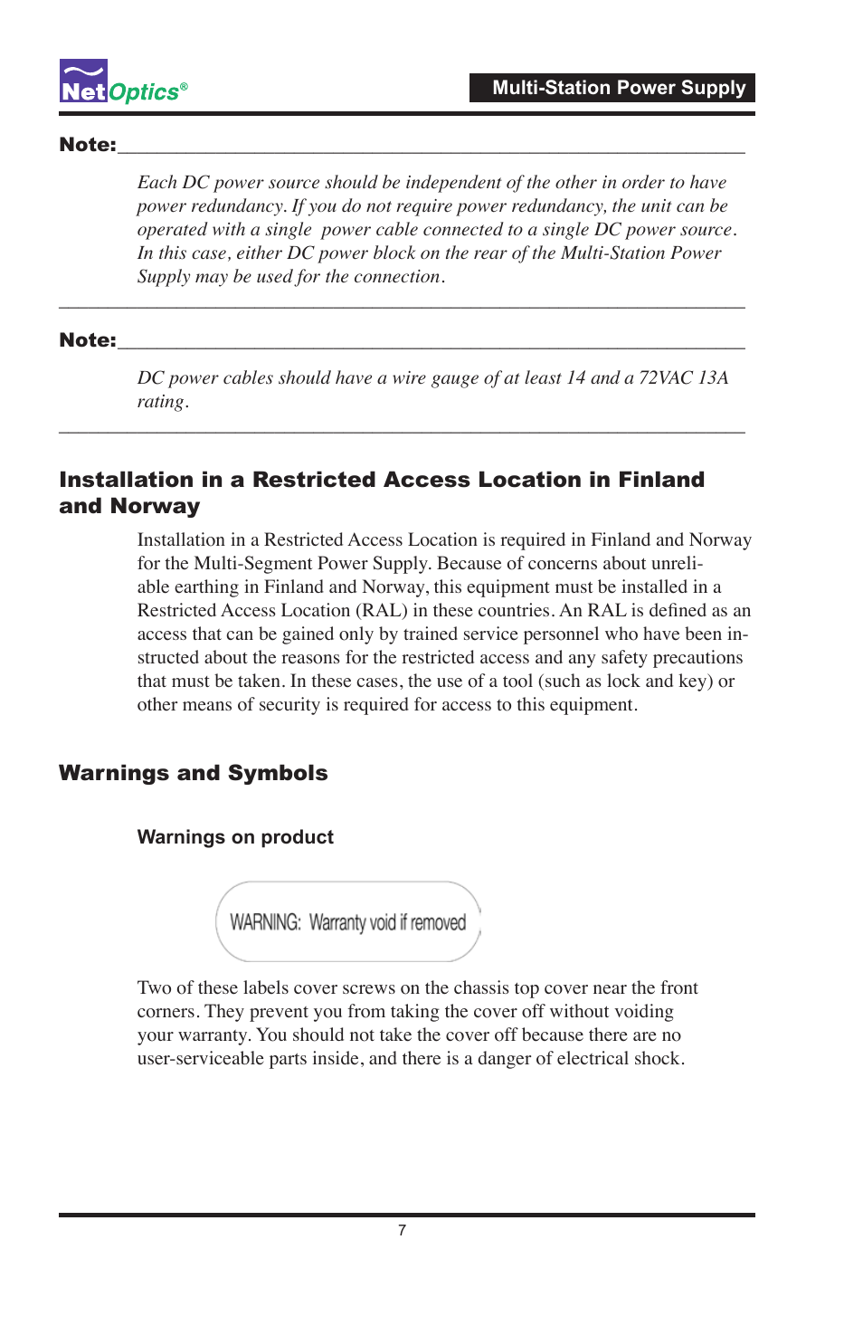 Net Optics Multi-Station Power Supply User Manual | Page 11 / 16