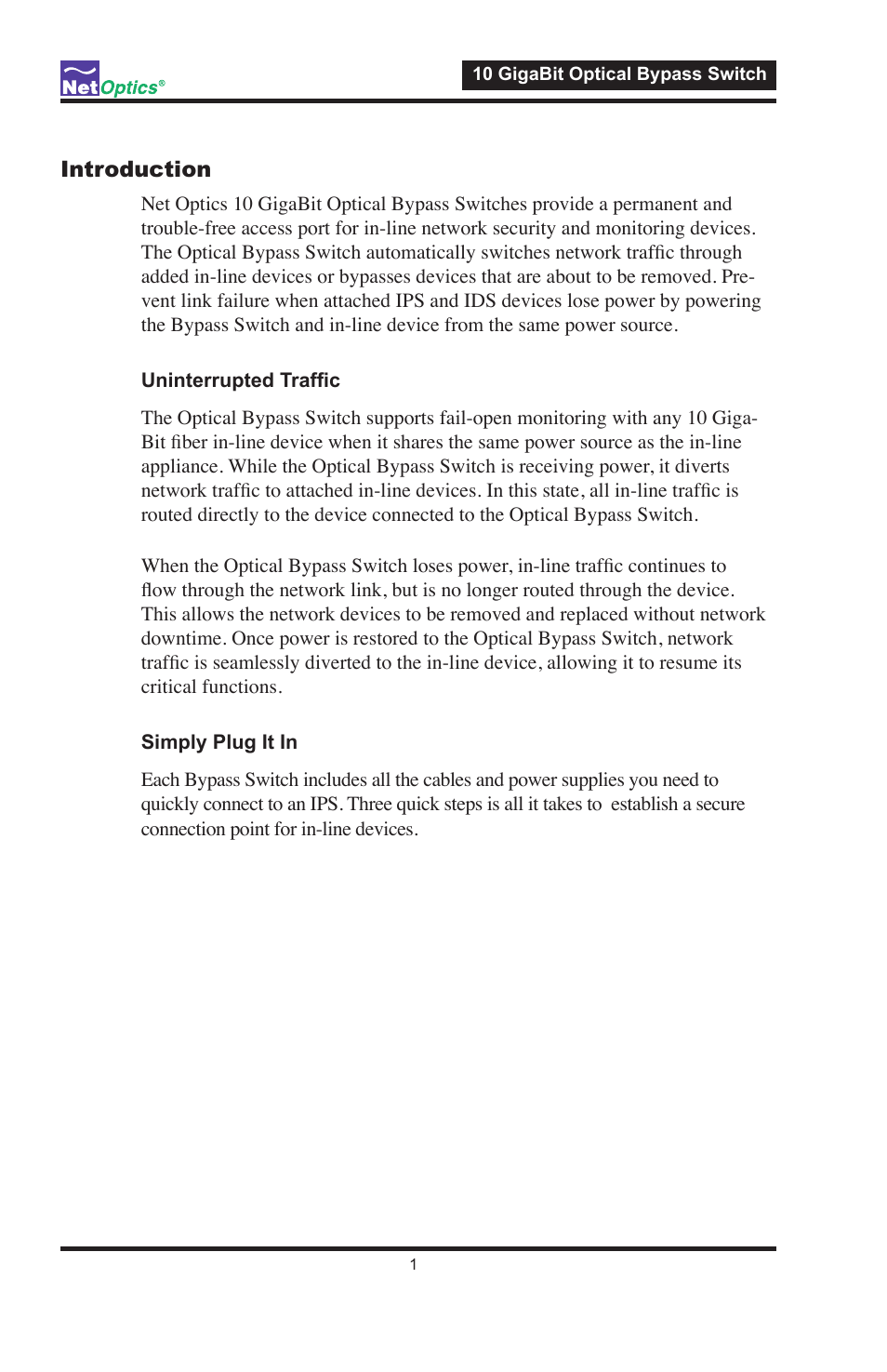 Net Optics 10 GigaBit Optical Bypass Switch User Manual | Page 5 / 16