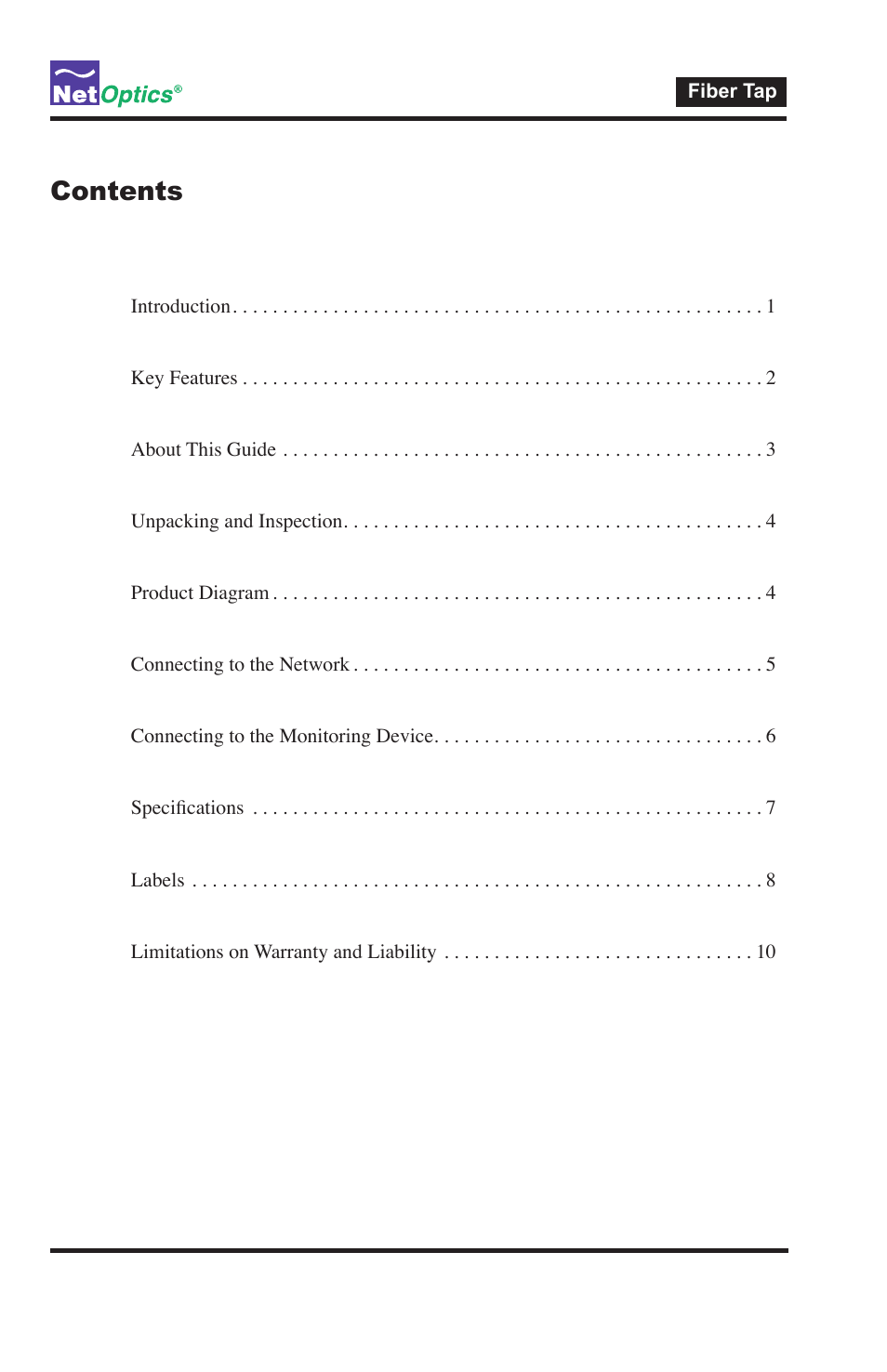 Net Optics Fiber Taps User Manual | Page 3 / 14