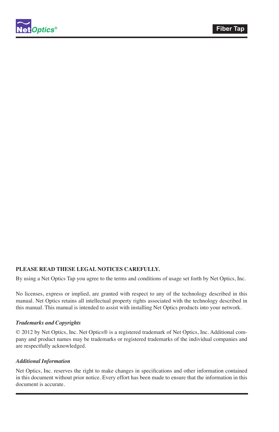 Net Optics Fiber Taps User Manual | Page 4 / 14