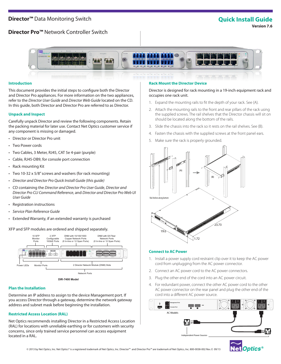 Net Optics Director Pro User Manual | 4 pages