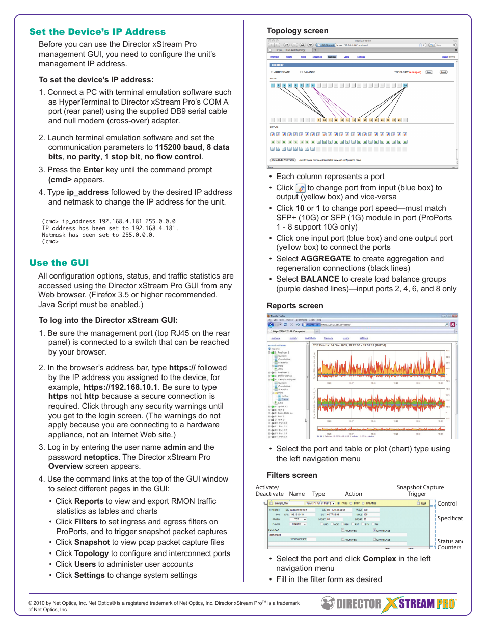 Net Optics Director xStream Pro User Manual | Page 2 / 2