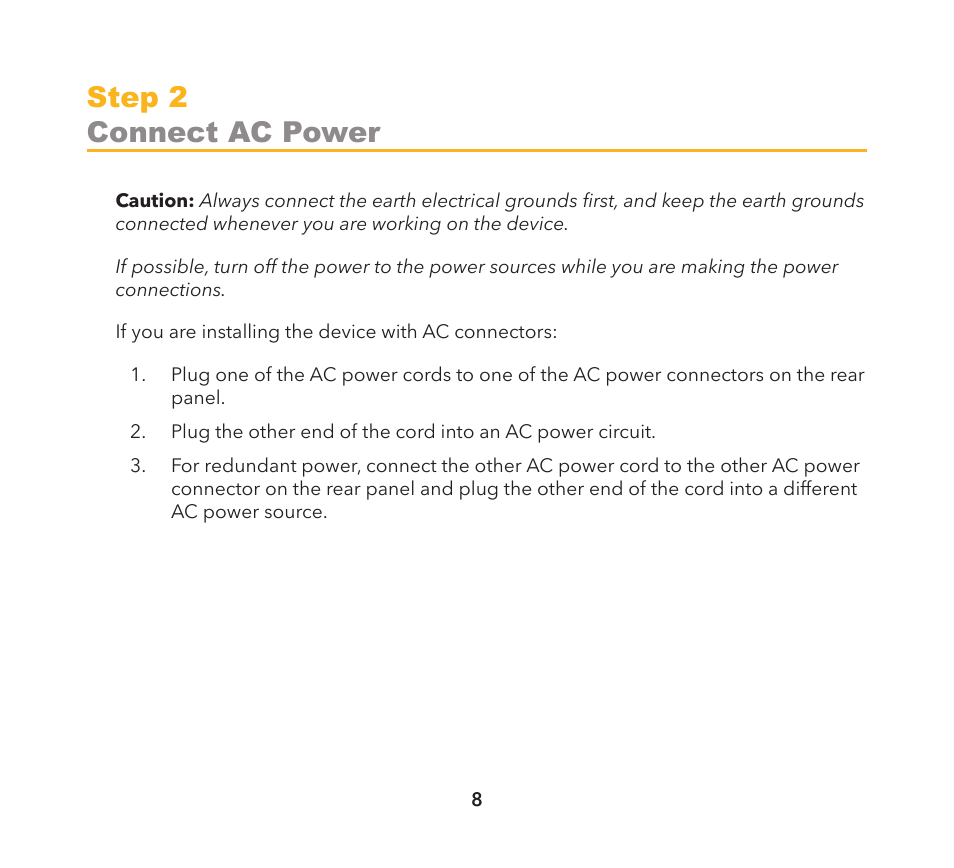 Step 2 connect ac power | Net Optics xStream 40 User Manual | Page 8 / 16