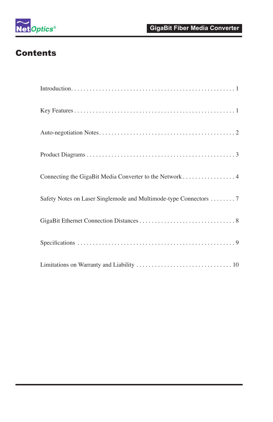 Net Optics GigaBit Fiber Media Converter User Manual | Page 3 / 16