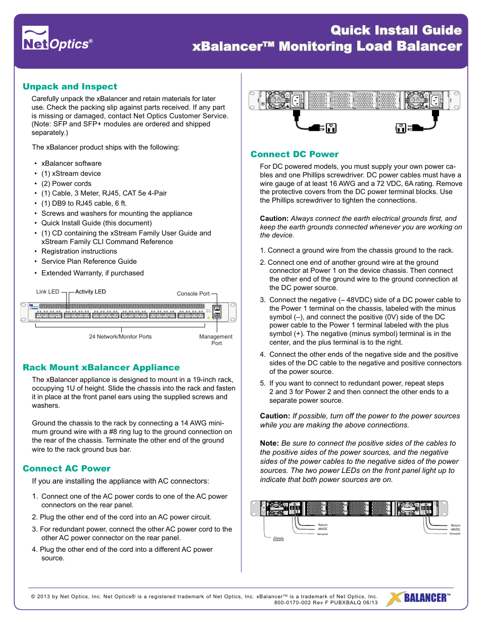 Net Optics xBalancer User Manual | 2 pages