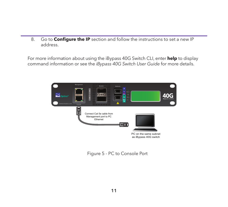 Figure 5 - pc to console port | Net Optics iBypass 40G User Manual | Page 11 / 20