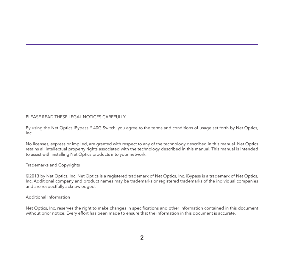 Net Optics iBypass 40G User Manual | Page 2 / 20