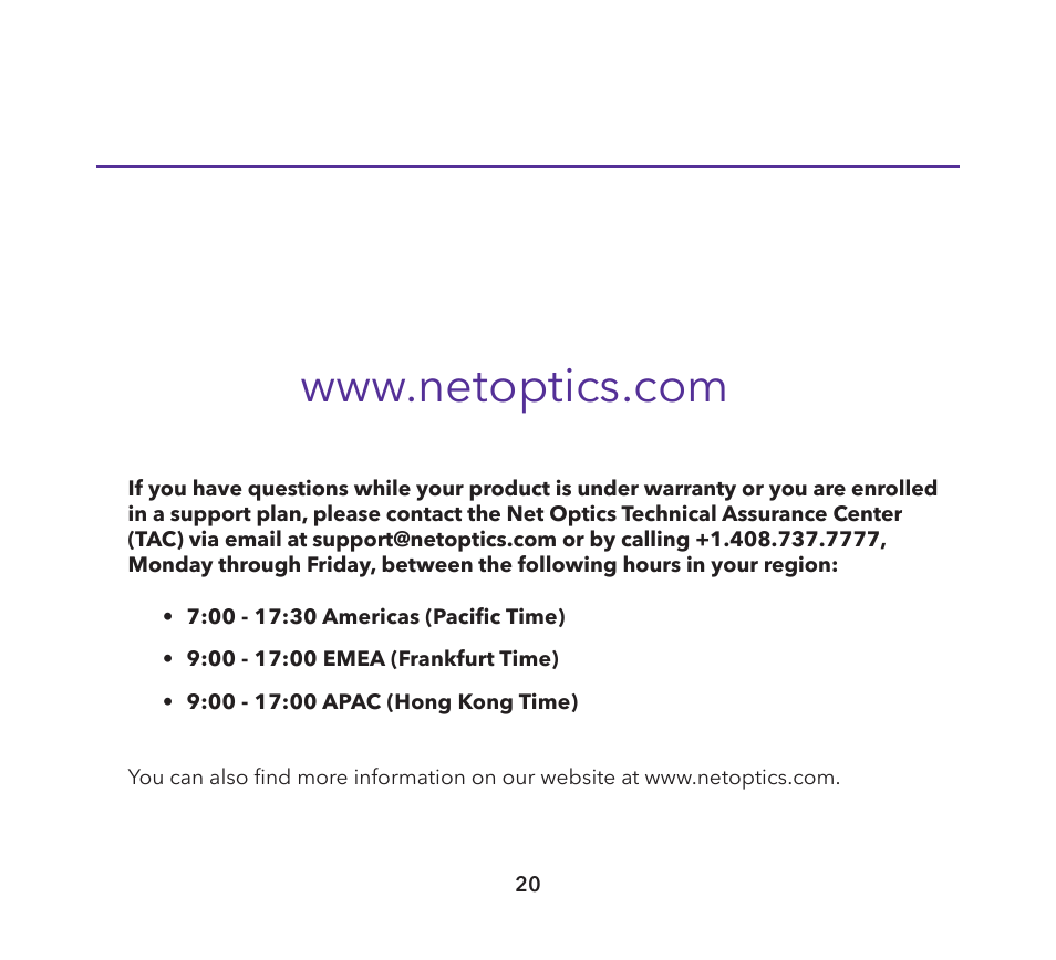 Net Optics iBypass 40G User Manual | Page 20 / 20