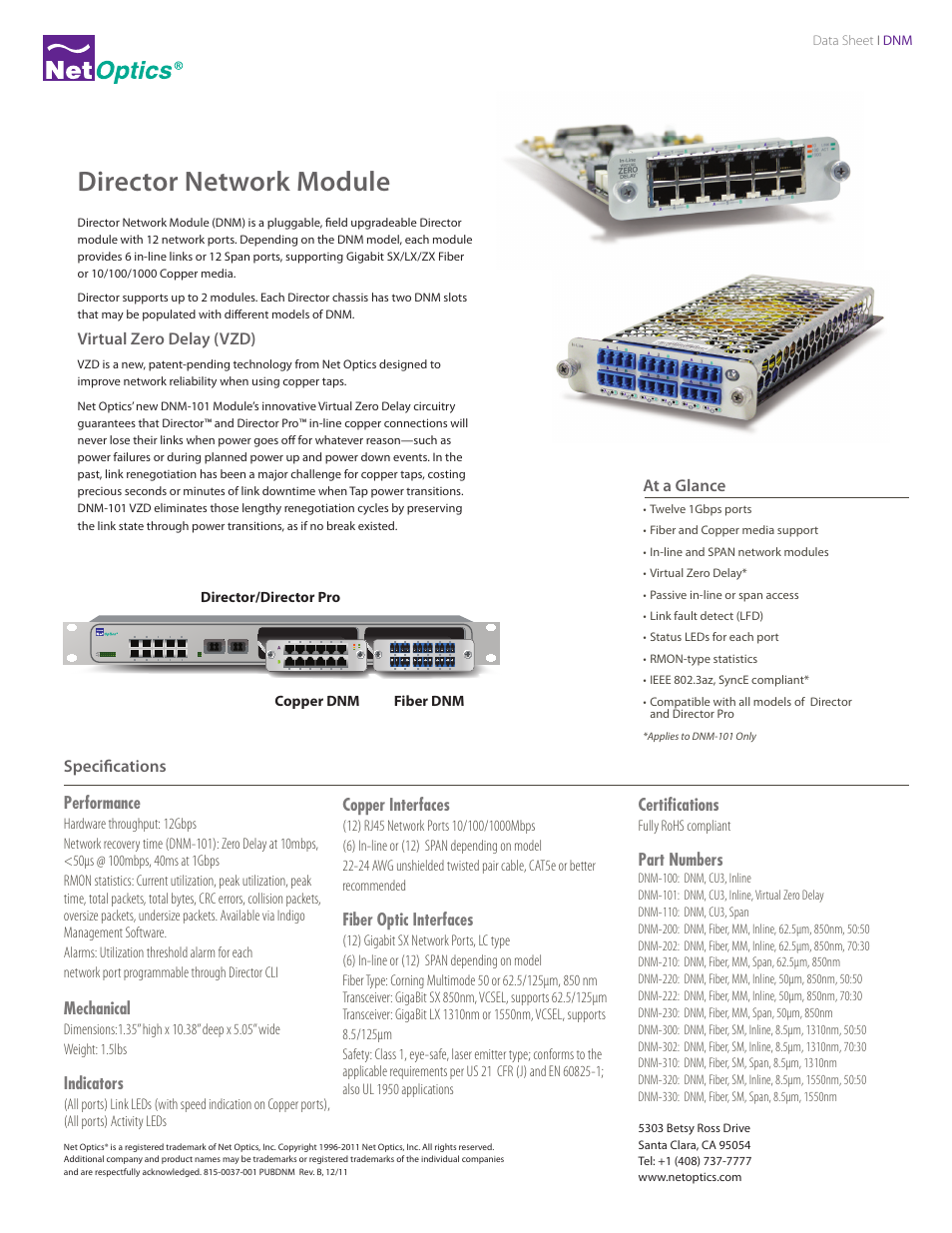 Net Optics Director Network Module User Manual | 1 page