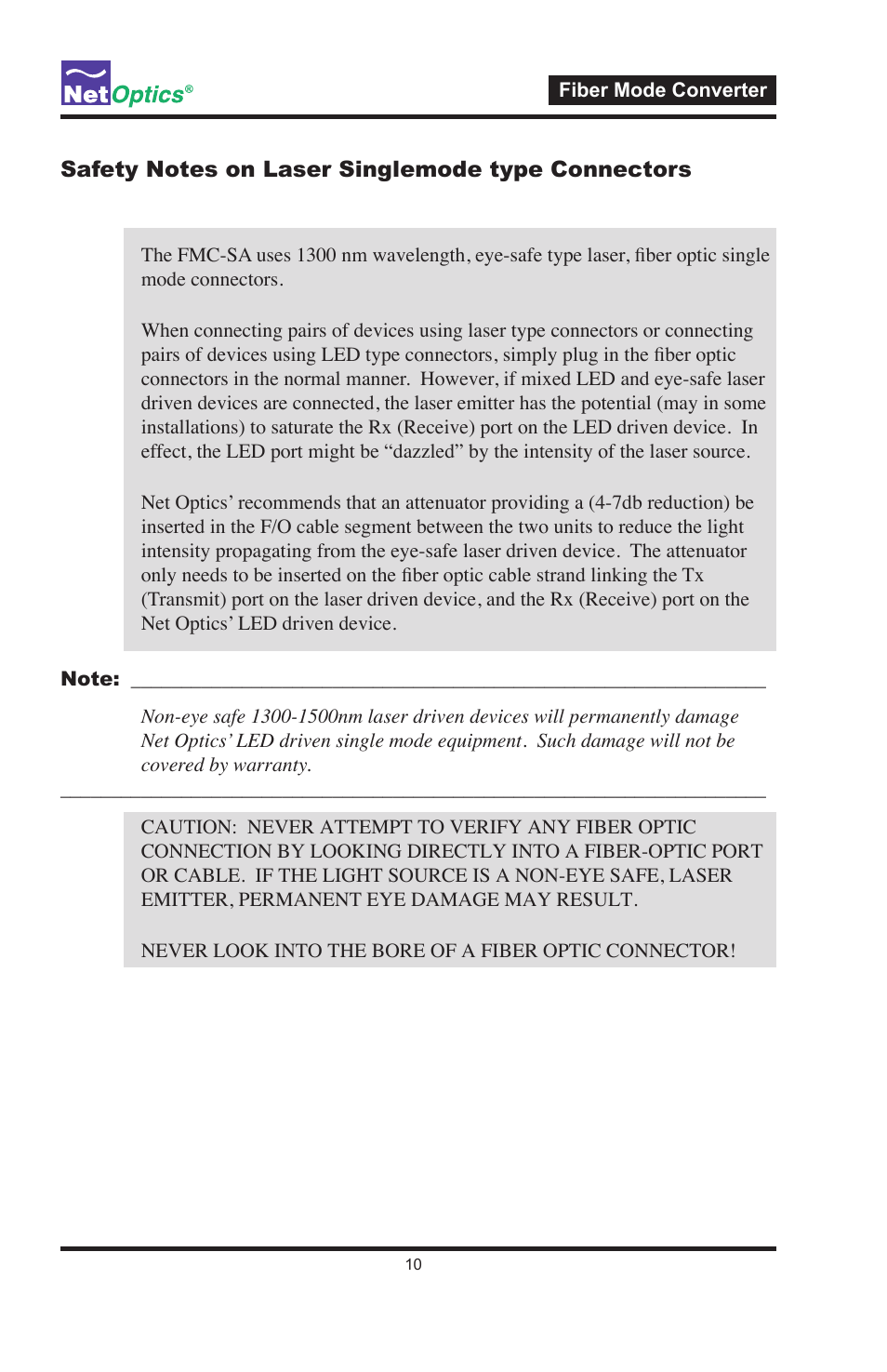Net Optics Fiber Mode Converters User Manual | Page 14 / 20