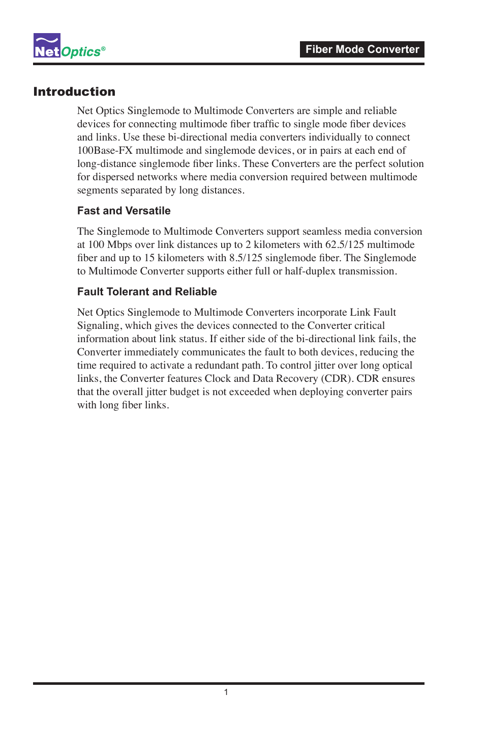 Net Optics Fiber Mode Converters User Manual | Page 5 / 20