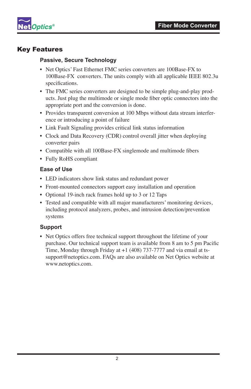 Net Optics Fiber Mode Converters User Manual | Page 6 / 20