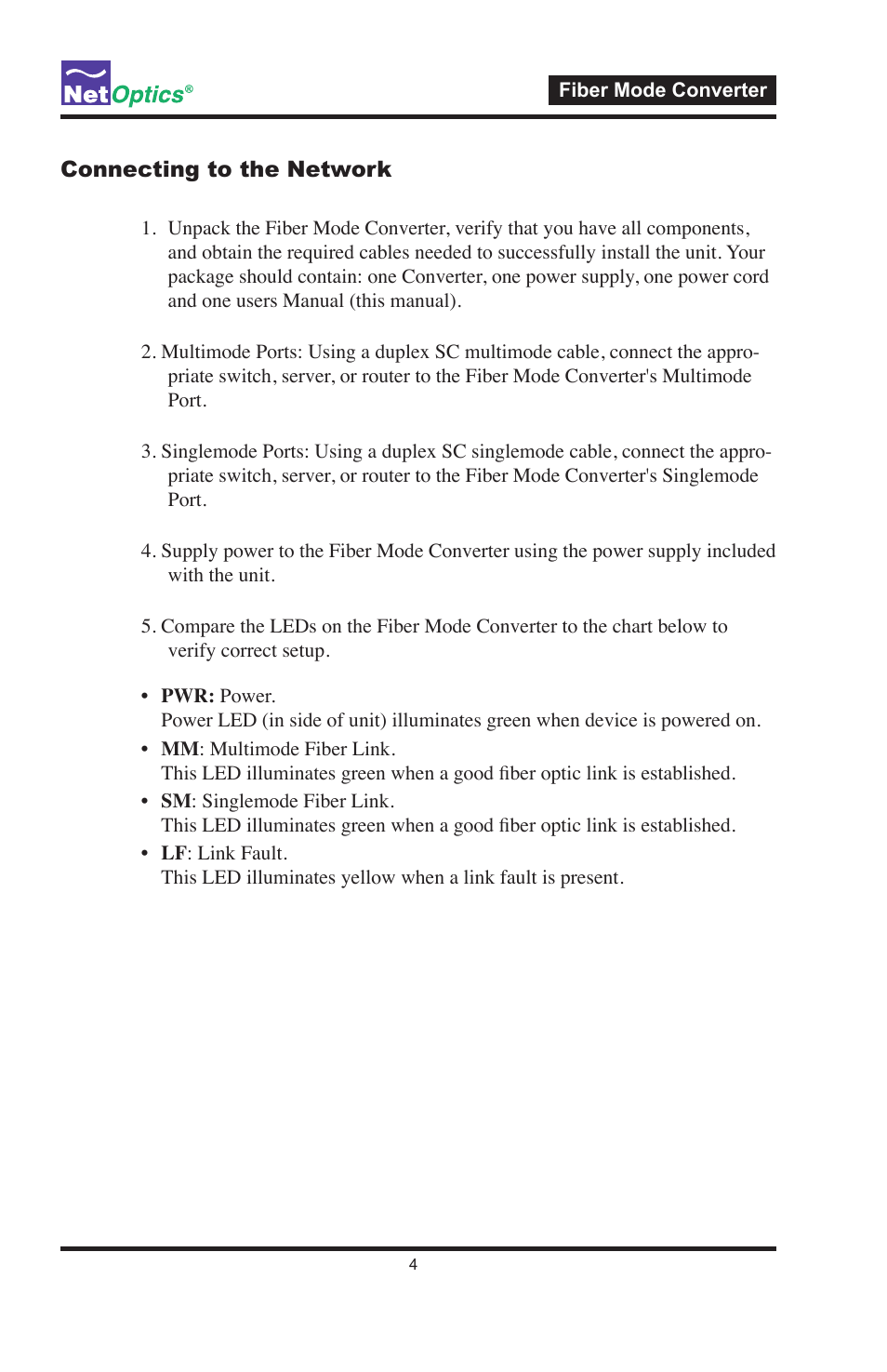 Net Optics Fiber Mode Converters User Manual | Page 8 / 20