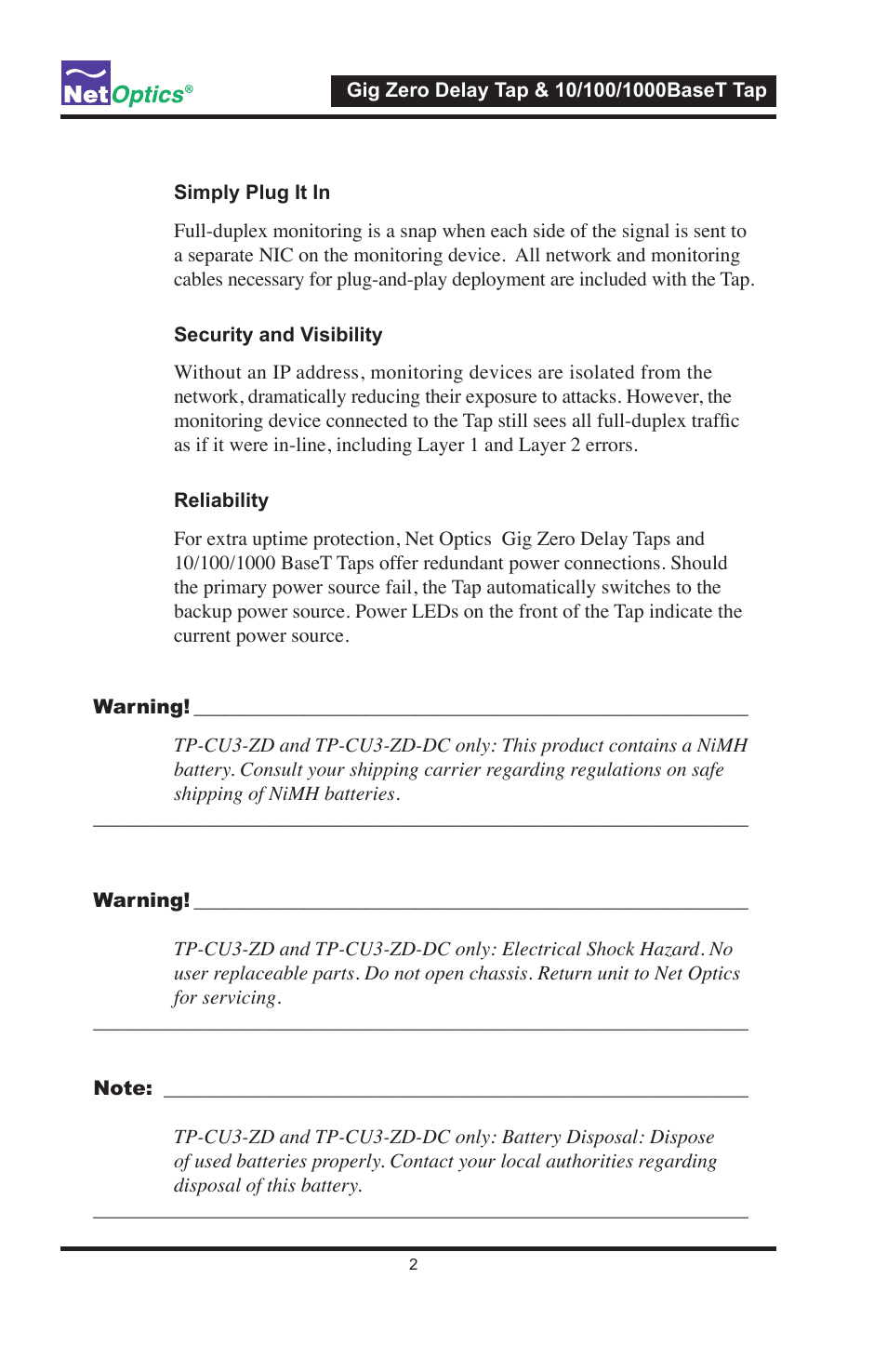 Net Optics 10_100_1000BaseT Tap User Manual | Page 5 / 16