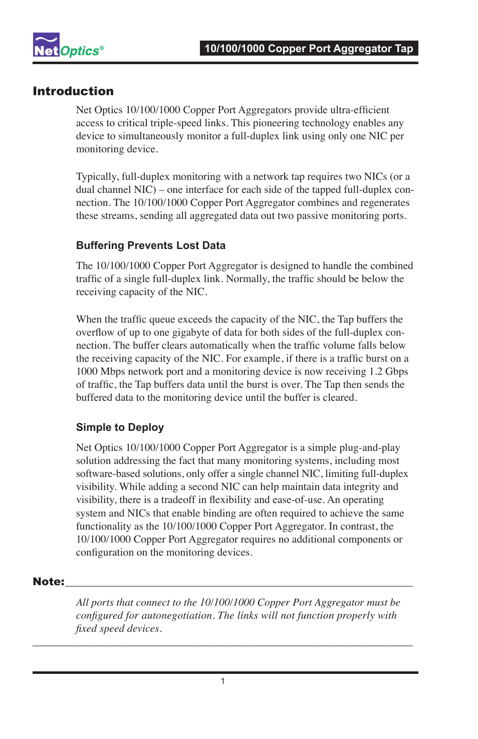 Net Optics 10_100_1000 Copper Port Aggregator User Manual | Page 5 / 16