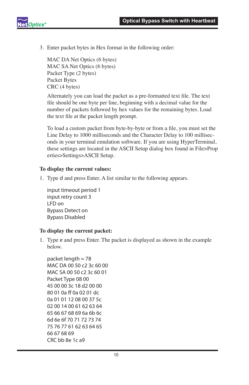 Net Optics Optical Bypass Switch w_Heartbeat User Manual | Page 14 / 20