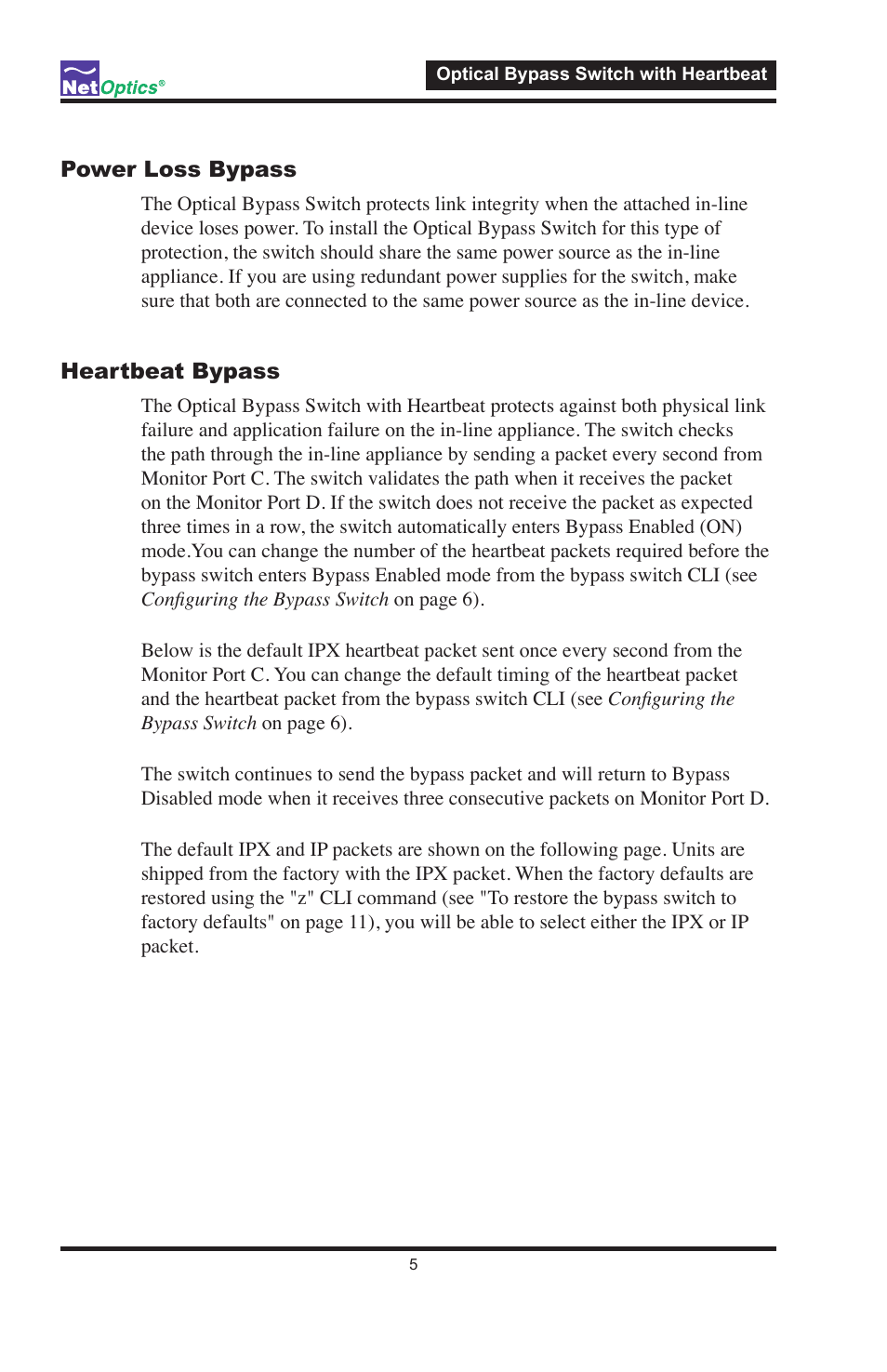 Net Optics Optical Bypass Switch w_Heartbeat User Manual | Page 9 / 20