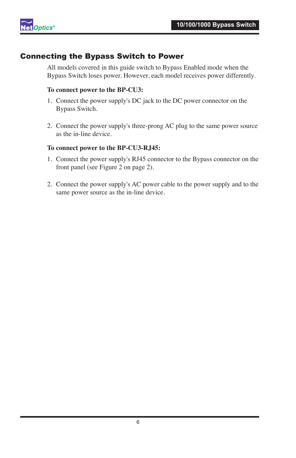 Net Optics 10_100_1000 Bypass Switch User Manual | Page 10 / 16