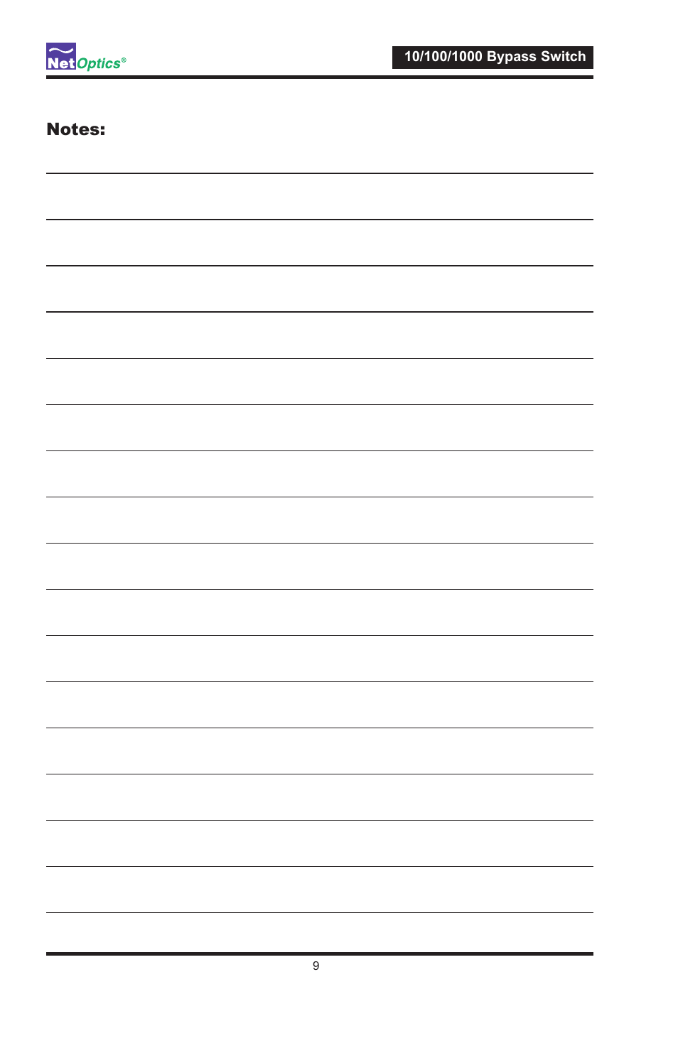 Net Optics 10_100_1000 Bypass Switch User Manual | Page 13 / 16