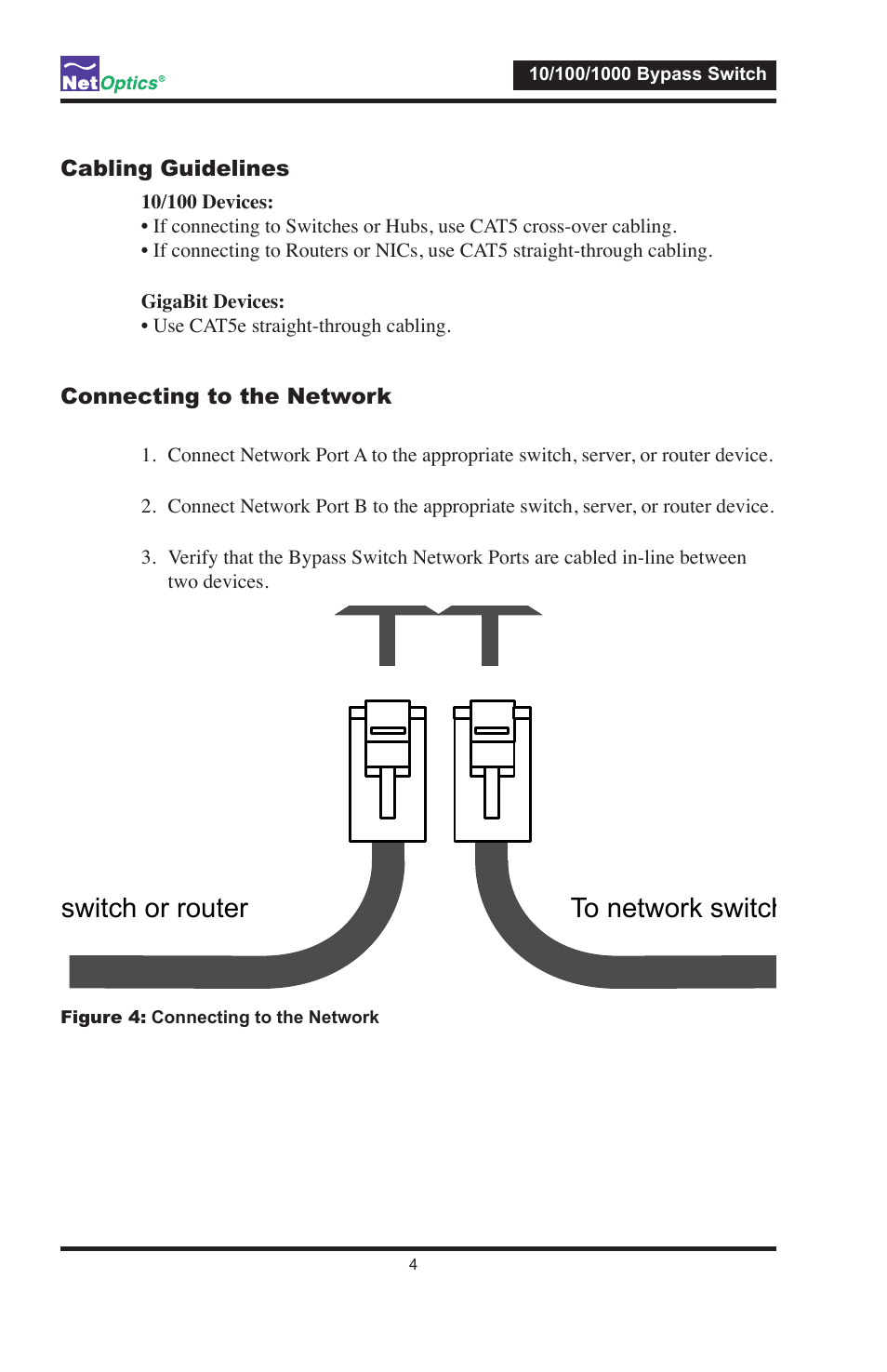 Network control | Net Optics 10_100_1000 Bypass Switch User Manual | Page 8 / 16