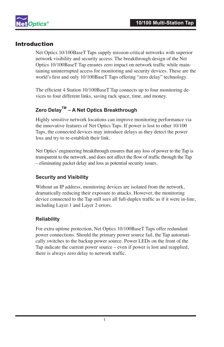 Net Optics 10_100BaseT Multi-Station Tap User Manual | Page 5 / 16