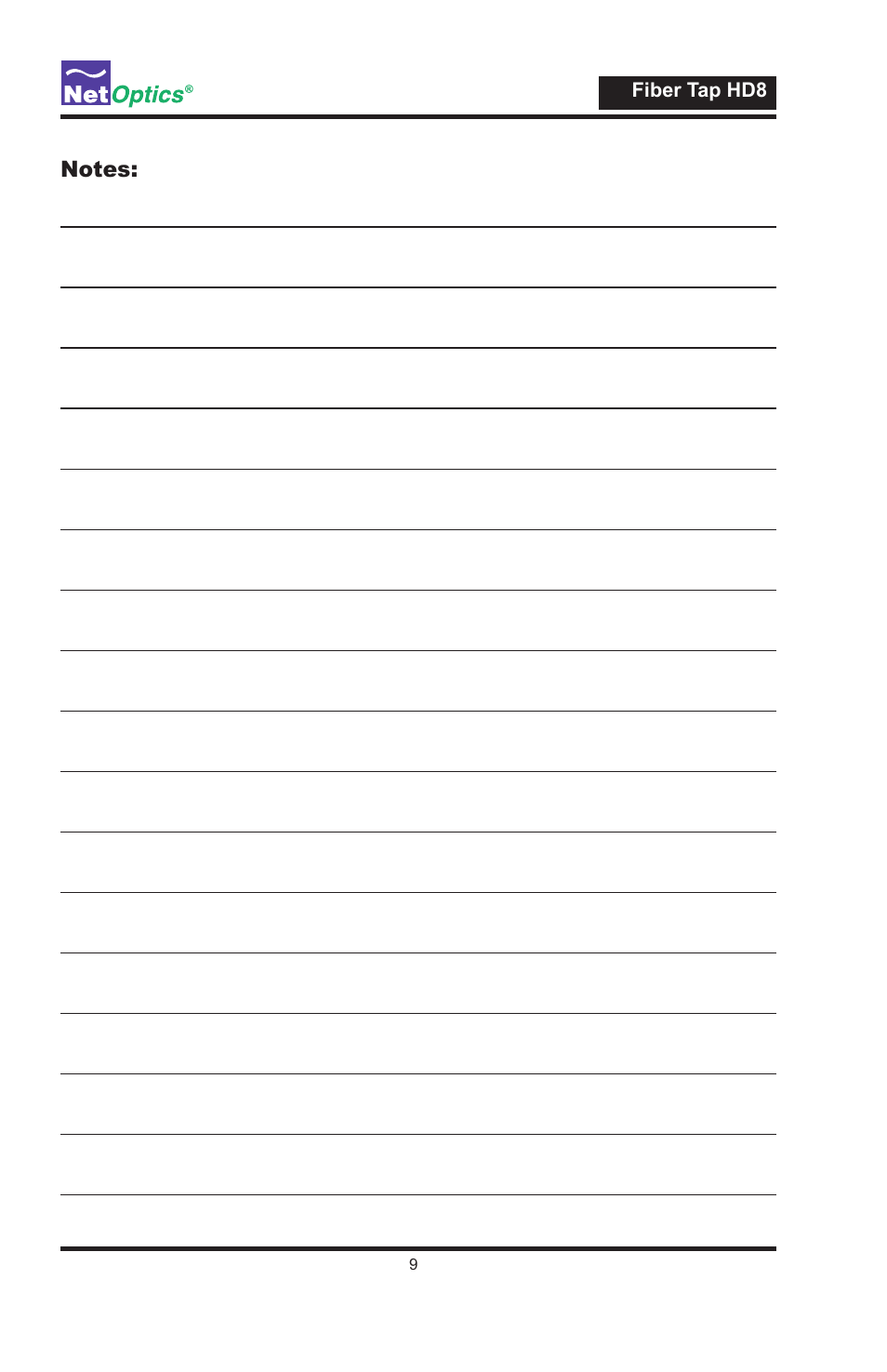 Net Optics Fiber Tap HD8 User Manual | Page 13 / 16
