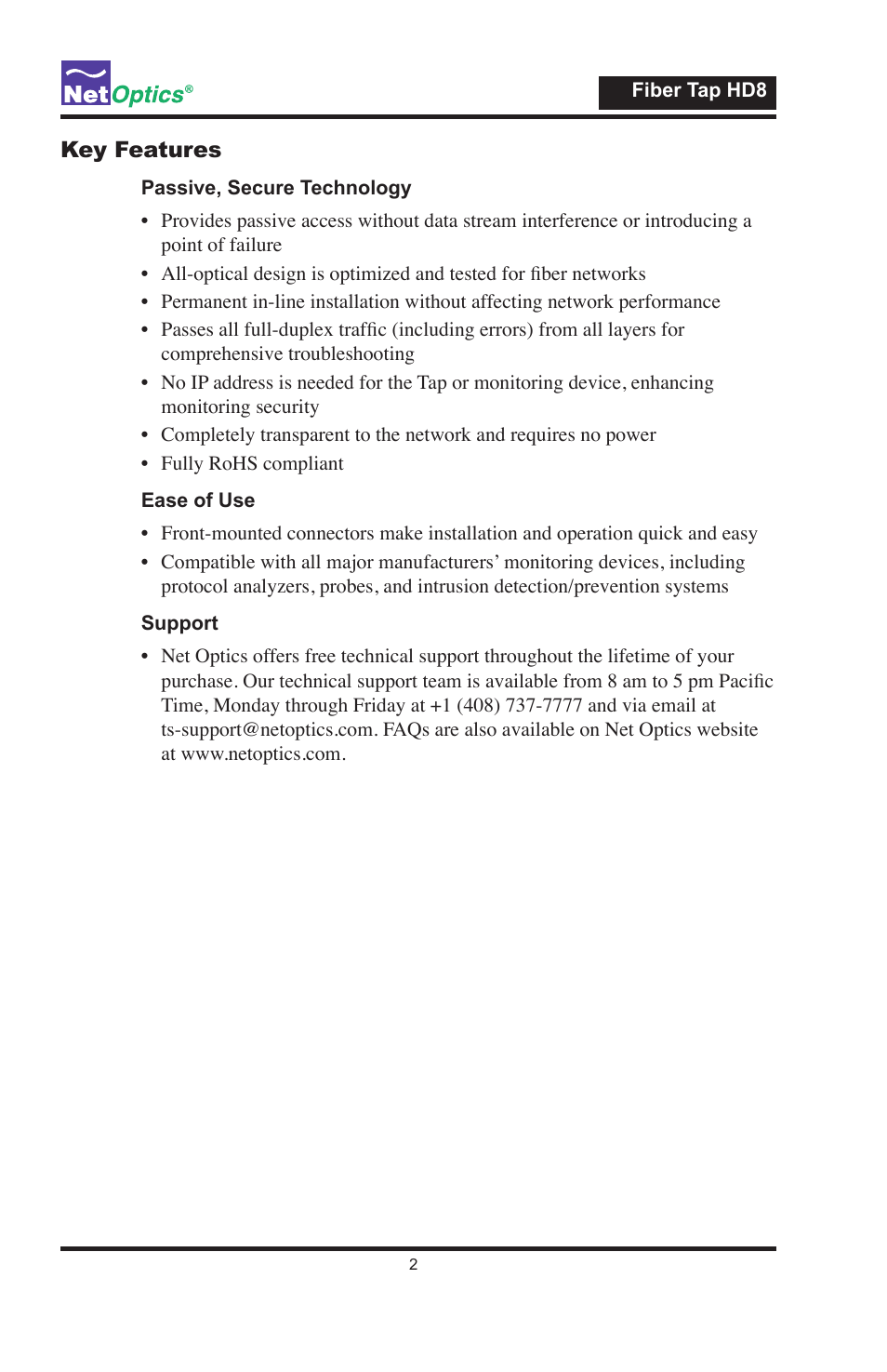 Net Optics Fiber Tap HD8 User Manual | Page 6 / 16