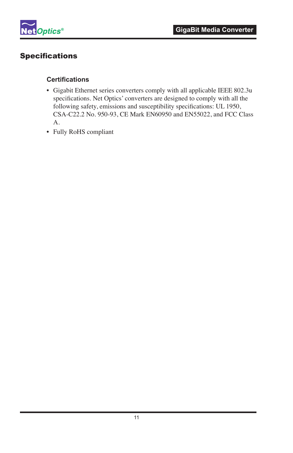 Net Optics GigaBit Media Converters User Manual | Page 15 / 20