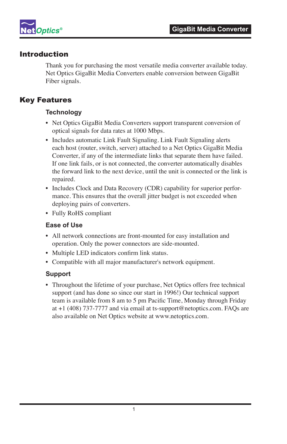 Net Optics GigaBit Media Converters User Manual | Page 5 / 20
