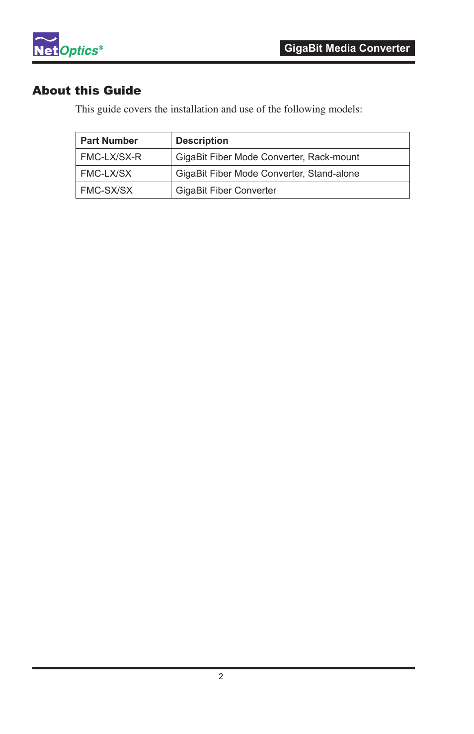 About this guide | Net Optics GigaBit Media Converters User Manual | Page 6 / 20