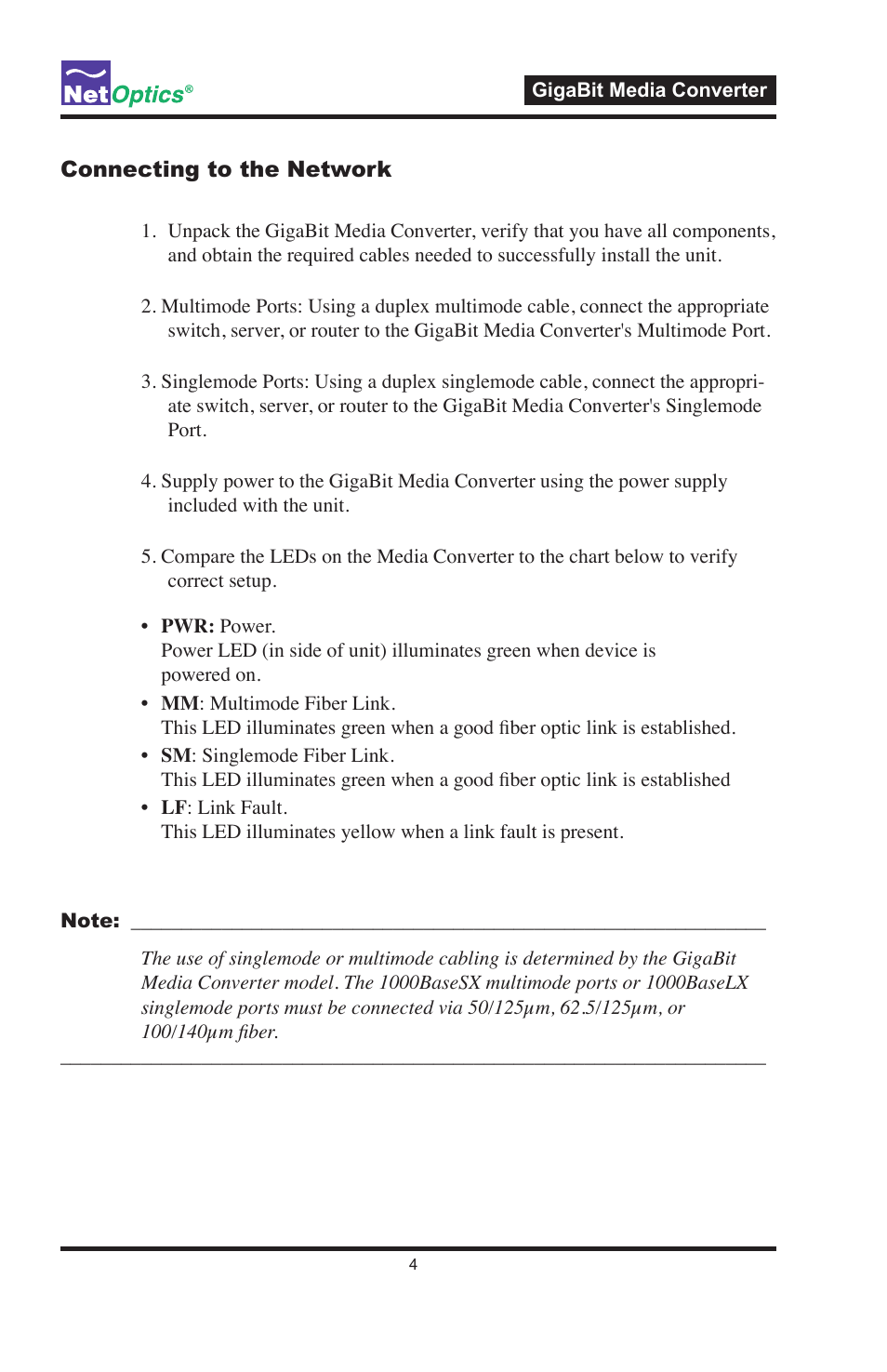 Net Optics GigaBit Media Converters User Manual | Page 8 / 20