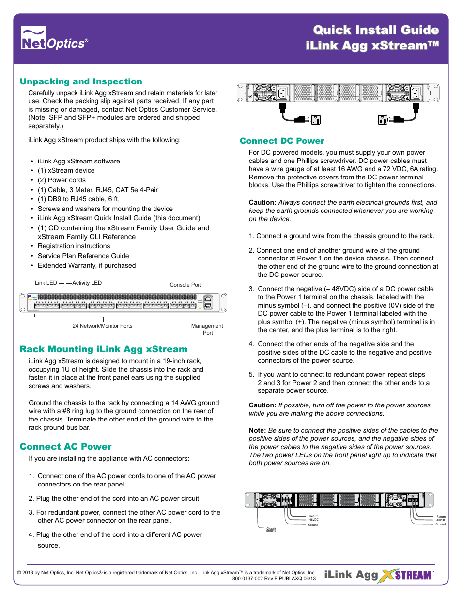 Net Optics iLink Agg xStream User Manual | 2 pages