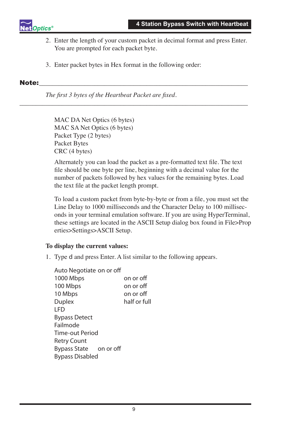 Net Optics 4 Station Bypass Switch w_Heartbeat User Manual | Page 13 / 20