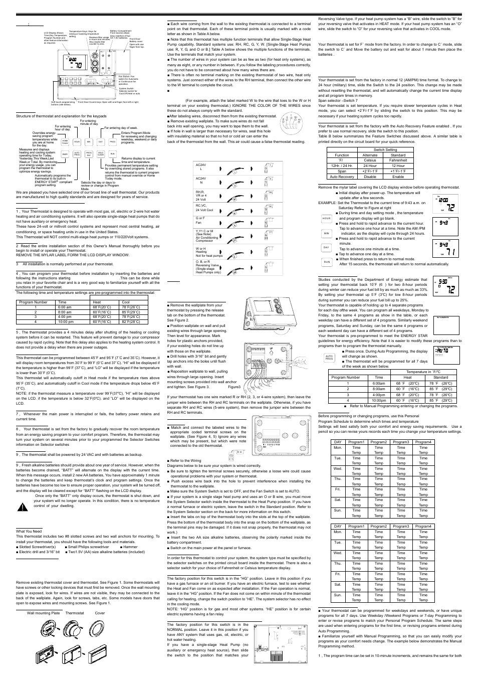 Comfort Stat CP2006 User Manual | 2 pages