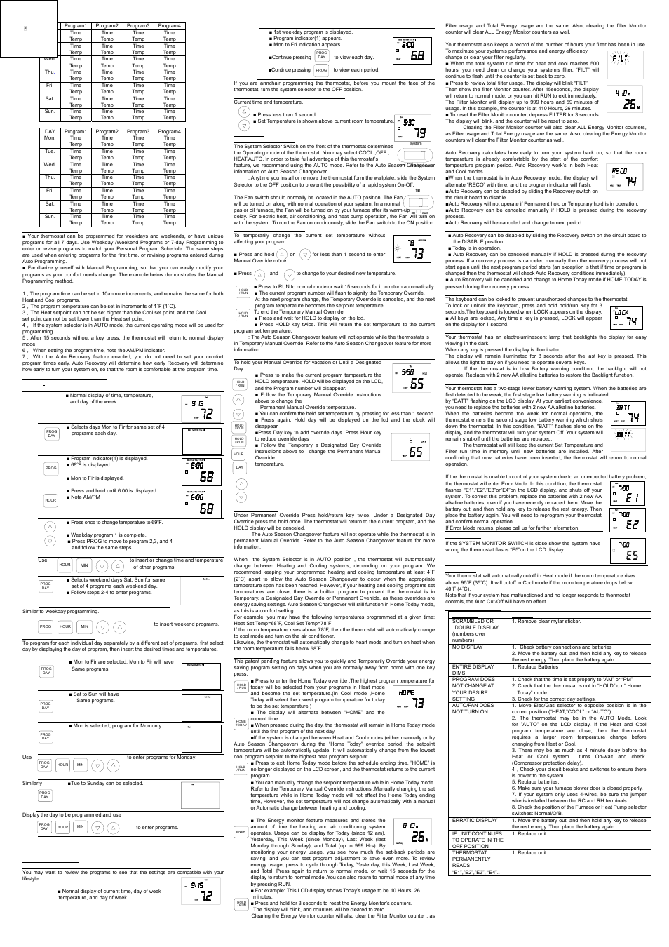 Hold clear | Comfort Stat CP2811 User Manual | Page 2 / 2