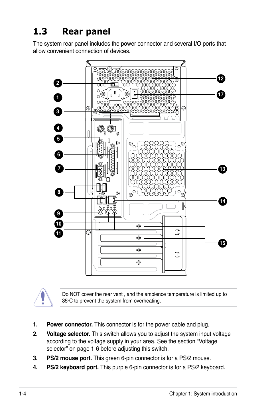 3 rear panel | Asus V3-M2NC61P User Manual | Page 14 / 104