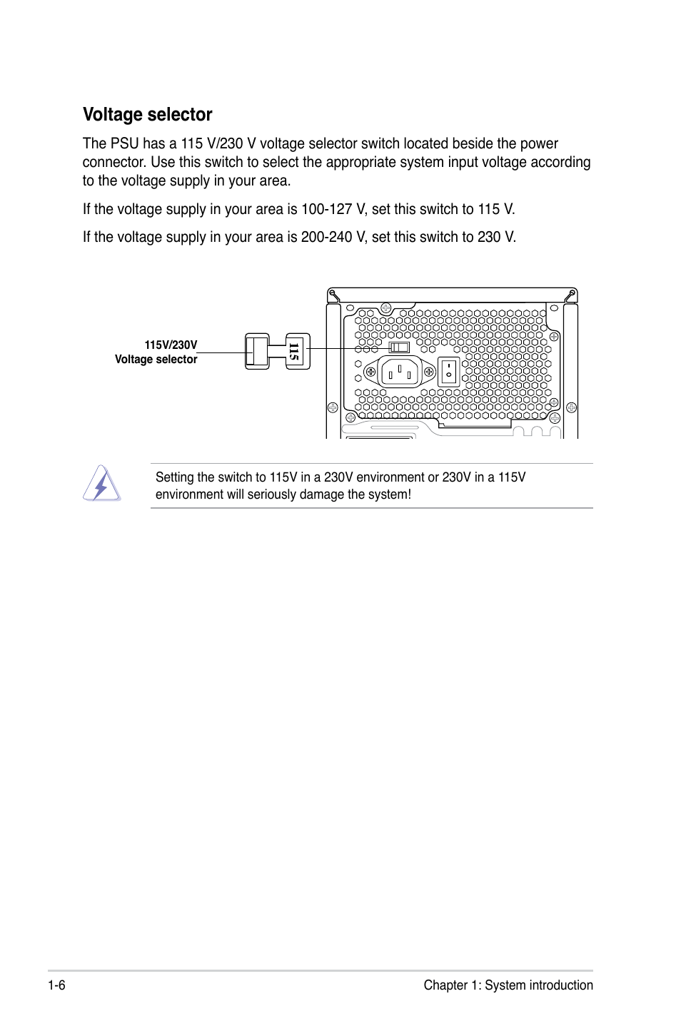 Voltage selector | Asus V3-M2NC61P User Manual | Page 16 / 104