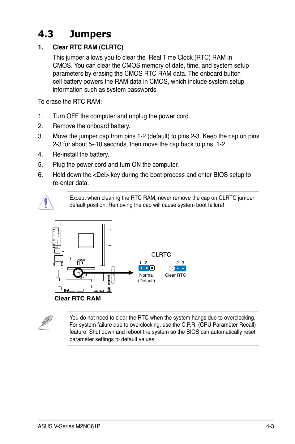 3 jumpers | Asus V3-M2NC61P User Manual | Page 59 / 104