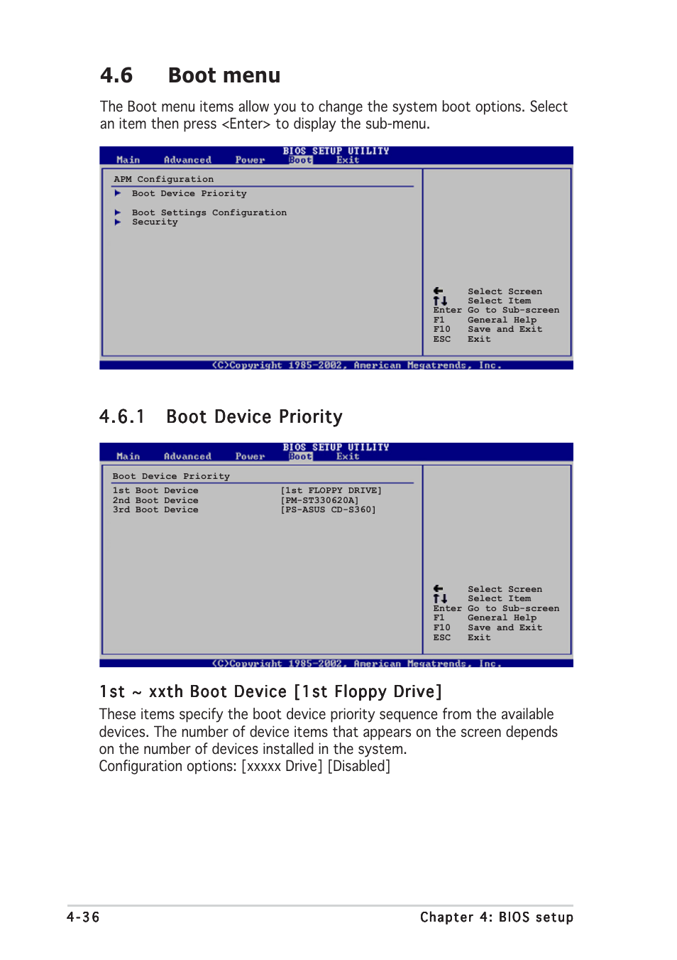 6 boot menu | Asus P5AD2 Deluxe User Manual | Page 102 / 148