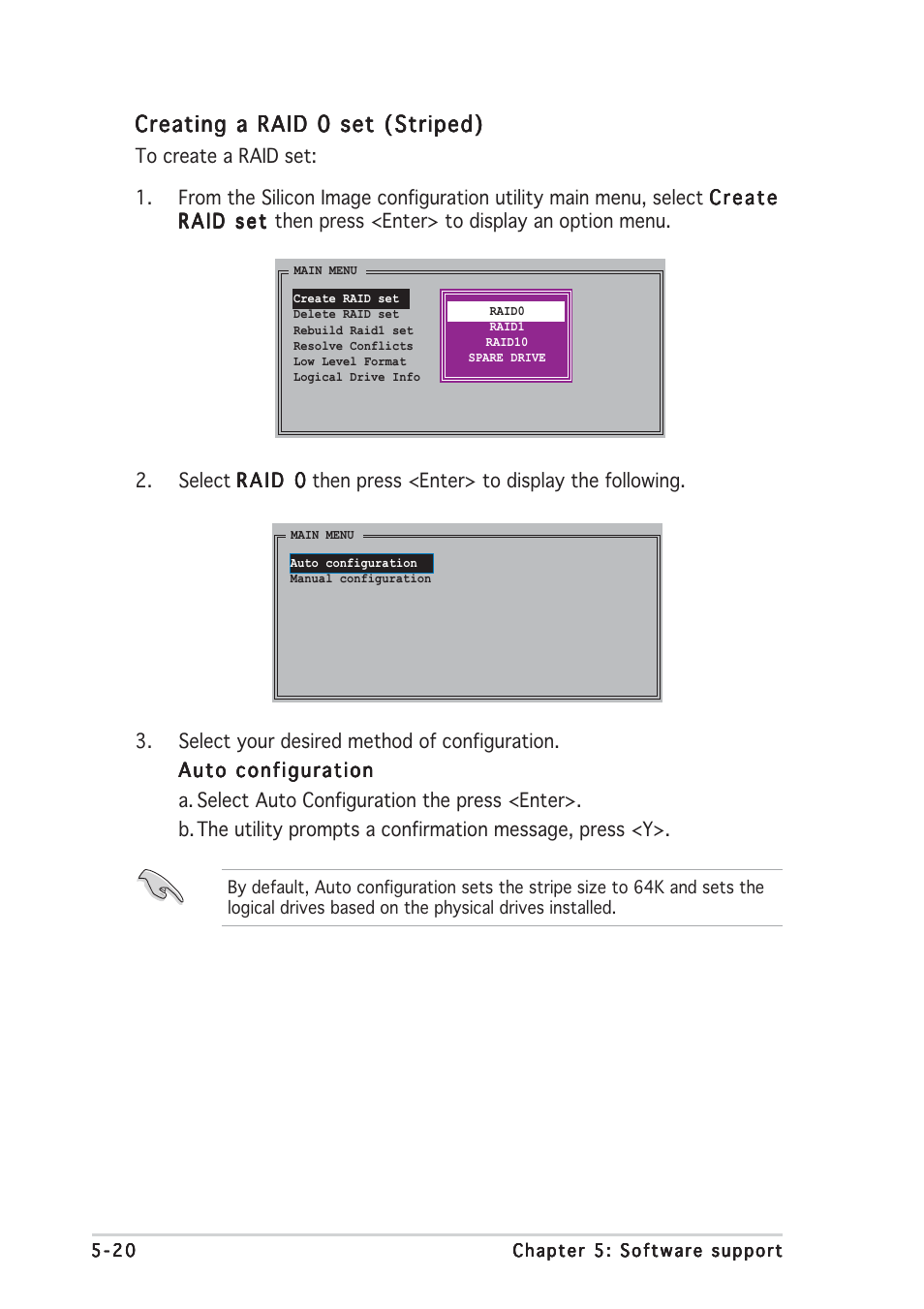 Creating a raid 0 set (striped) | Asus P5AD2 Deluxe User Manual | Page 130 / 148