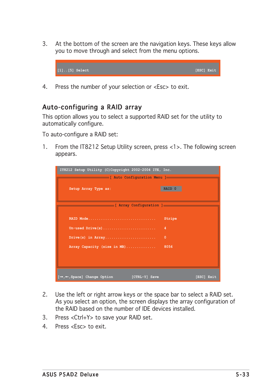 Auto-configuring a raid array | Asus P5AD2 Deluxe User Manual | Page 143 / 148