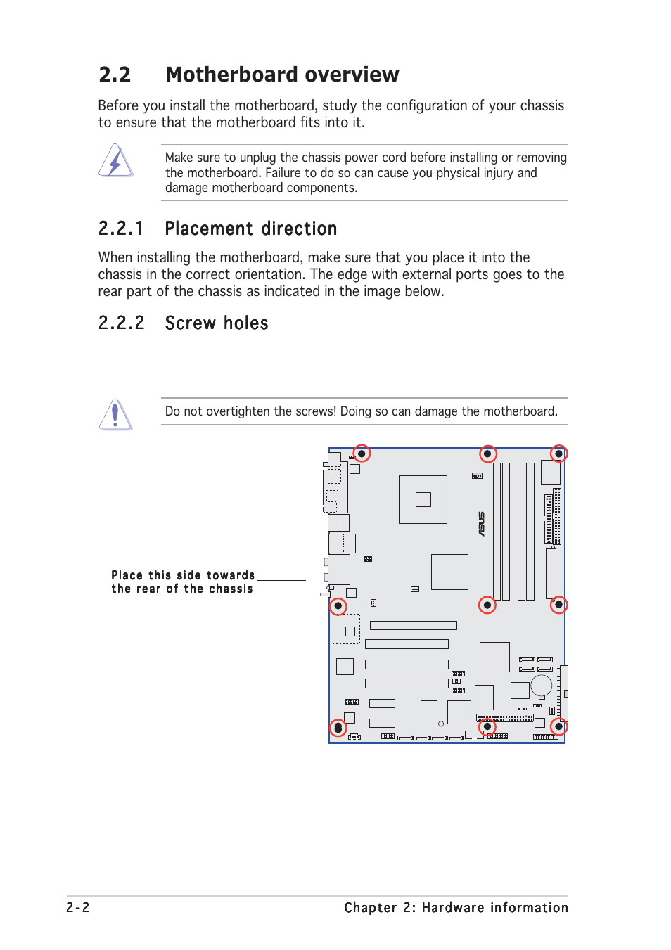 2 motherboard overview | Asus P5AD2 Deluxe User Manual | Page 24 / 148